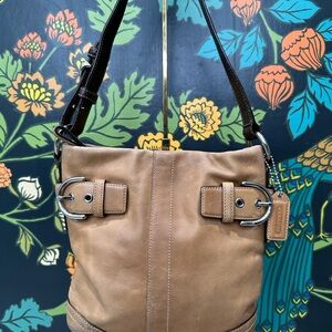 Coach Soho Slim Duffle Glove Tanned Leather Buckle Hobo Shoulder Bag 1453